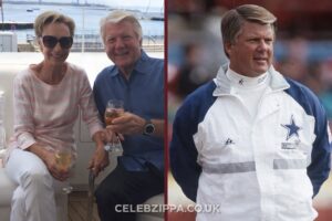 Rhonda Rookmaaker smiling during a public appearance with her husband Jimmy Johnson in Florida