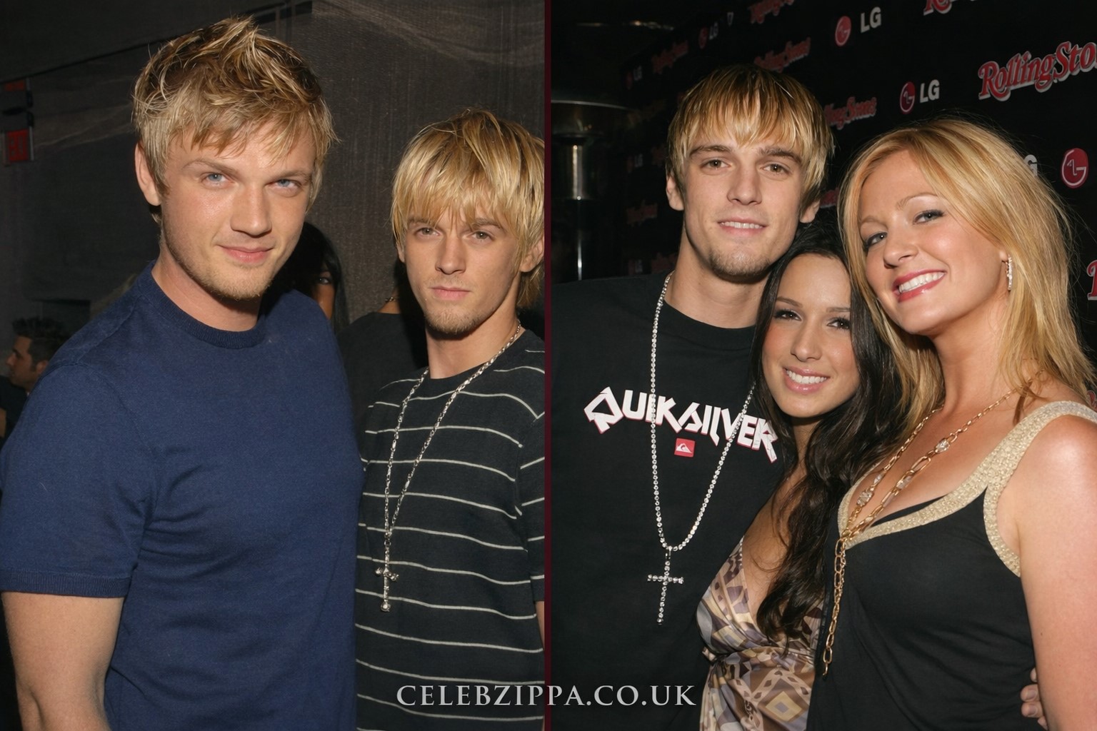 Nick Carter and Aaron Carter attending a public event with Carter family members